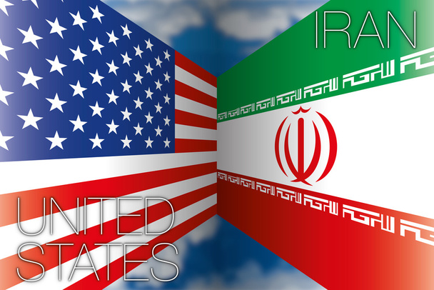 USA vs Írán příznaky - Vektor, obrázek