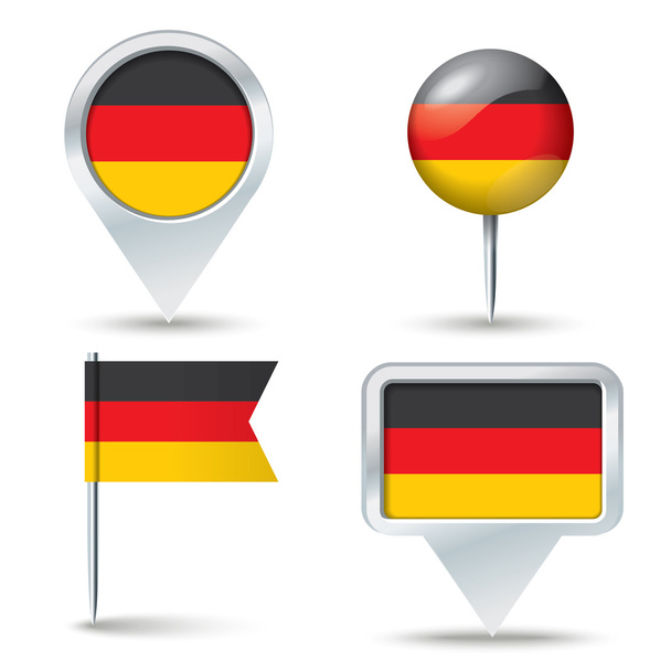 Pines de mapa con bandera de Alemania
 - Vector, Imagen