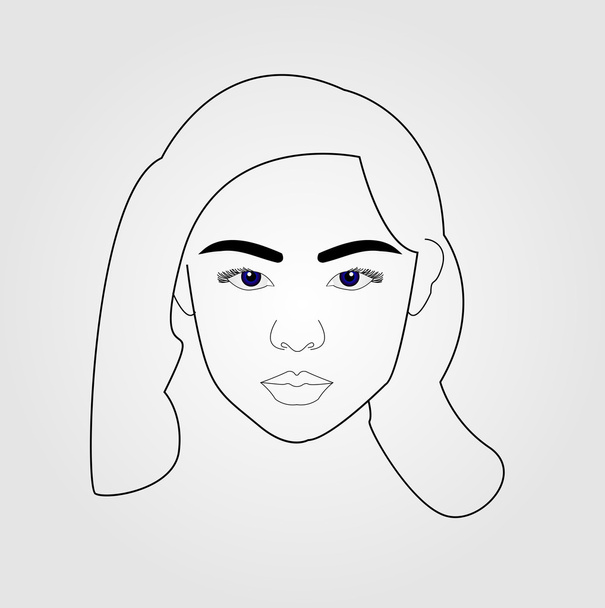Girl drawn using lines - Vector, Image