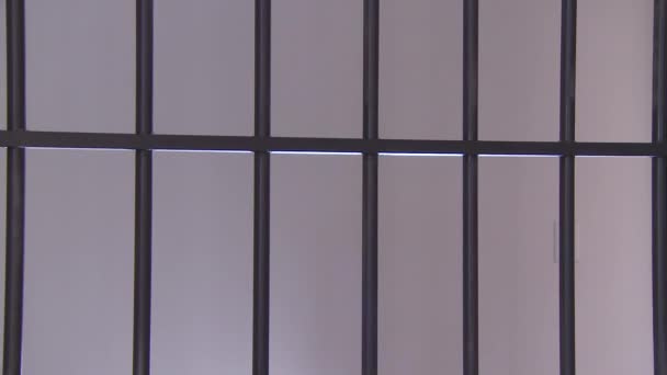 Strażnik popycha więzień - Materiał filmowy, wideo