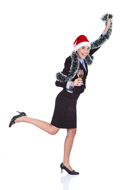 Funny santa businesswoman - Фото, зображення