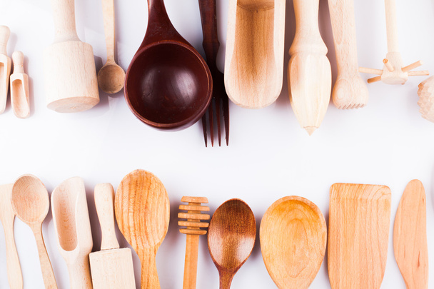 Wooden utensils  - Fotoğraf, Görsel