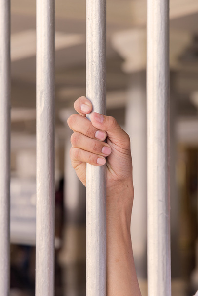 Le mani di un uomo cercano di uscire di prigione
 - Foto, immagini