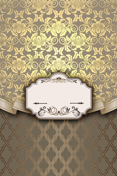 Vintage decorative background with frame and ribbon. - 写真・画像