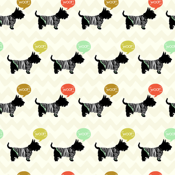 Seamless pattern with sketchy dogs - Vector, Imagen