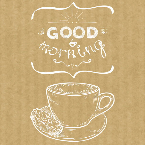 Dibujos animados taza de café por la mañana
 - Vector, imagen