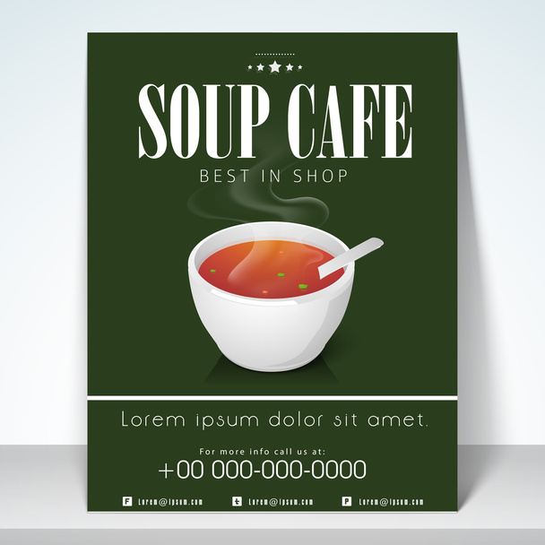 Menu, template and brochure for soup cafe. - Vettoriali, immagini