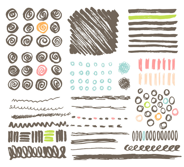 Hand drawn ink textures - Vector, Image