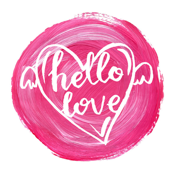 Hello love lettering quote - Διάνυσμα, εικόνα