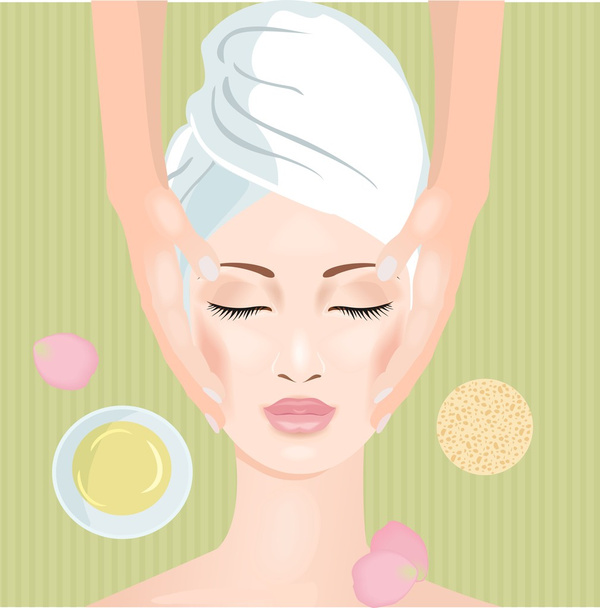 Face massage.  - Vector, Image