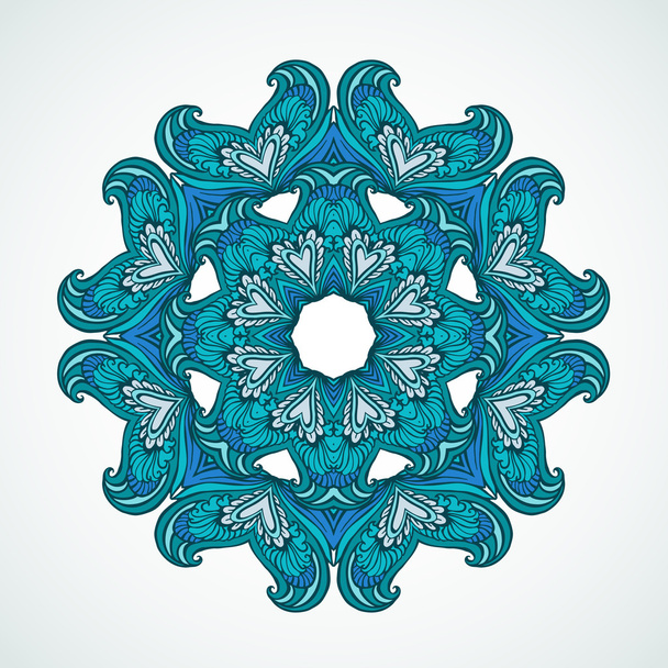Round decorative blue mandala - Διάνυσμα, εικόνα