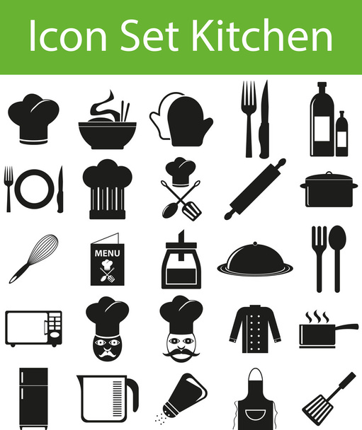Pictogram instellen keuken - Vector, afbeelding