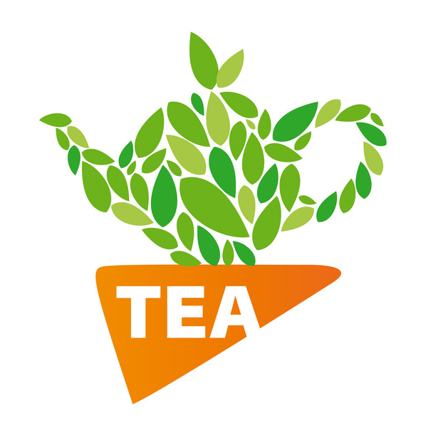vector logo tea leaves and napkin - Vector, Image