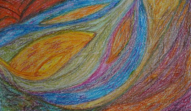 Zeichnung, ein Öl in Pastell gemalt von in leuchtenden Farben - Foto, Bild