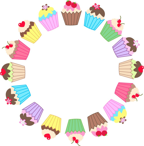 A frame of cupcakes - Vector, Imagen