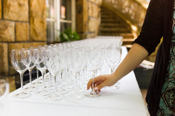 Hand building a several wineglasses - Photo, Image