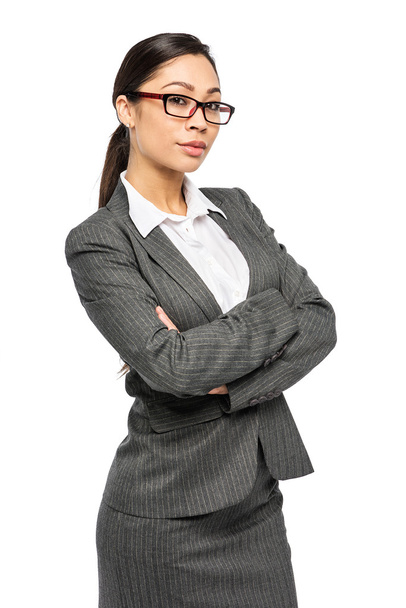Woman in Business Suit Looking To Camera - Foto, Imagem