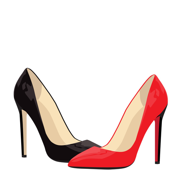 red and black shoes - Vector, Image