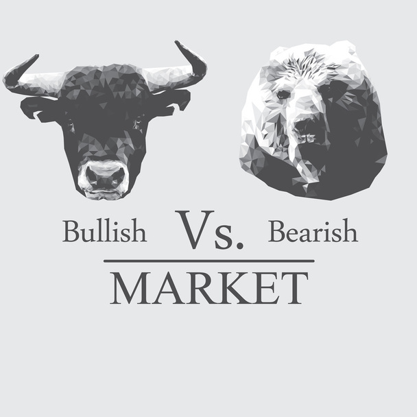 Ilustrace v býčí vs medvědí trh - Vektor, obrázek