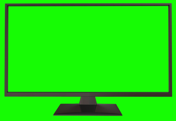 TV met groen scherm - Foto, afbeelding
