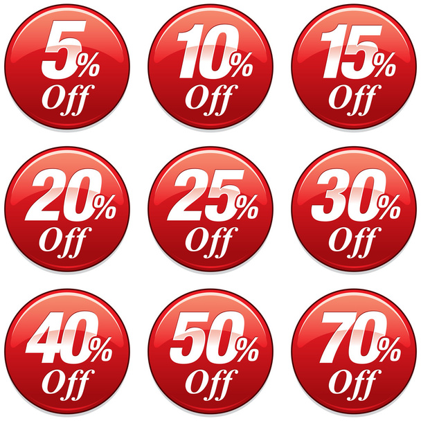 Shopping Sale Discount Badge in Red - Vector, Image