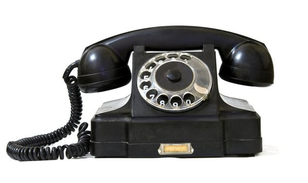 zwarte retro telefoon - Foto, afbeelding