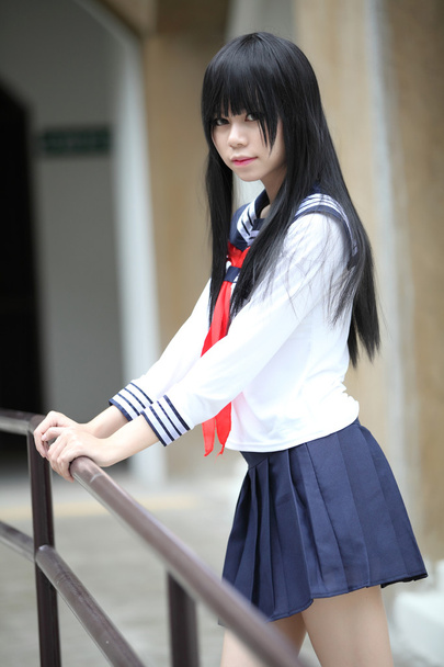 Aasialainen koulutyttö
 - Valokuva, kuva