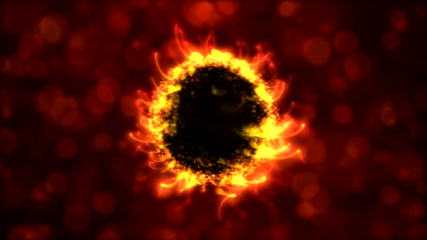 Dönen küre animasyon - döngü ateşli kırmızı soyut - Video, Çekim