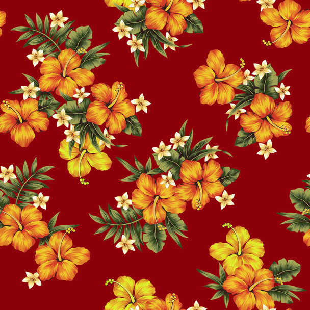 Hibiscus flower pattern - Фото, изображение