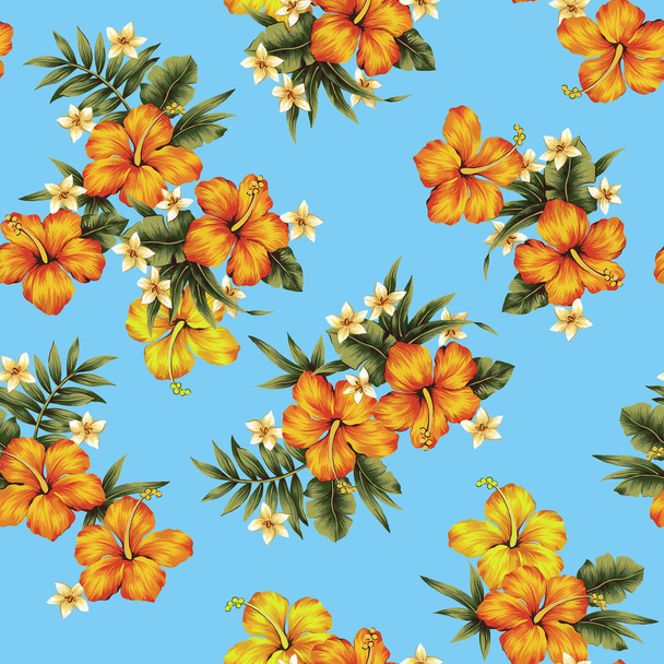 ハイビスカスの花のパターン - 写真・画像