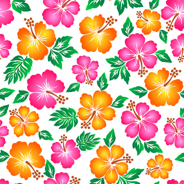 Hibiscus flower pattern - ベクター画像