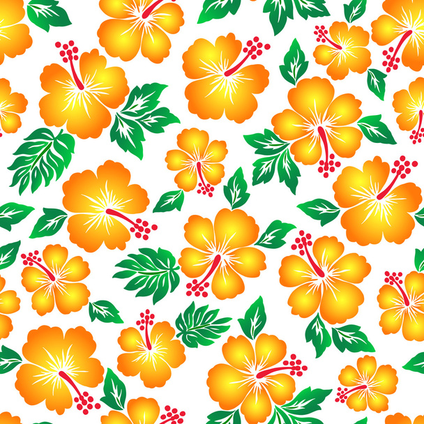 Hibiscus flower pattern - Vektor, obrázek