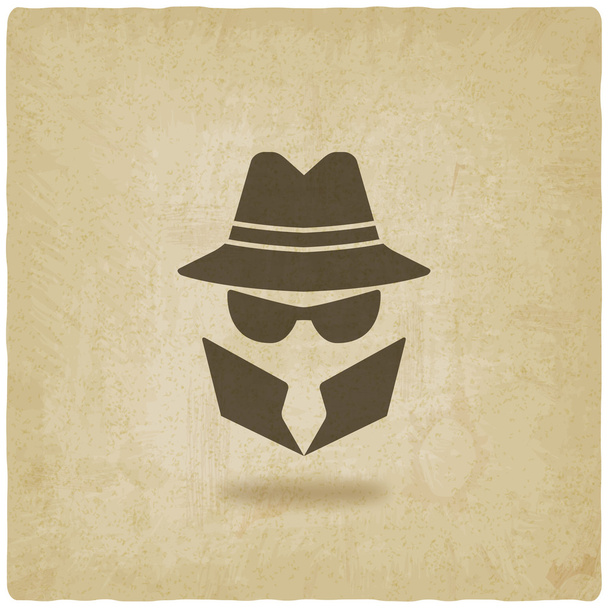 spy icon old background - Vettoriali, immagini