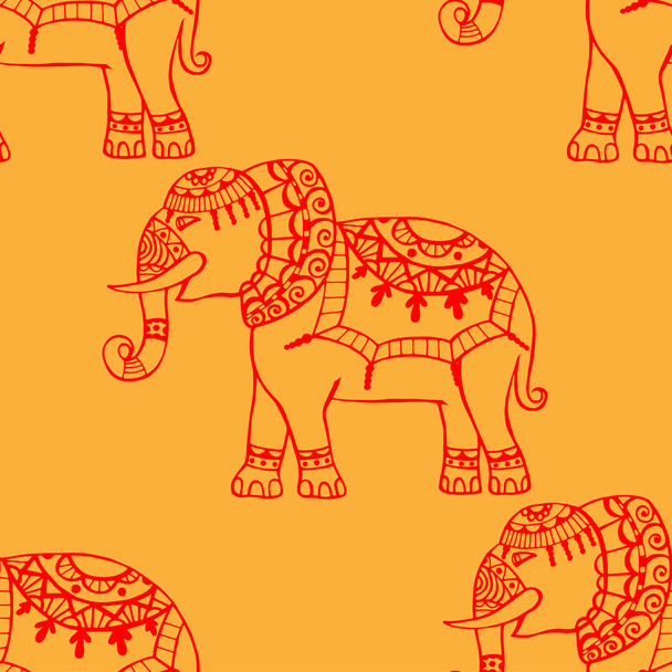 Background with elephants - Vector, imagen