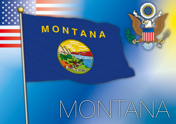 私たちは州モンタナ州旗 - ベクター画像