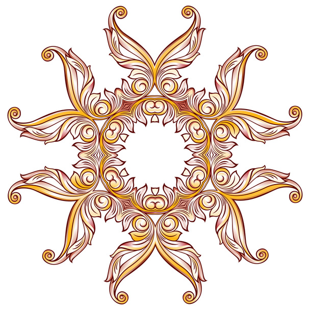 Ornate floral pattern on white - Wektor, obraz