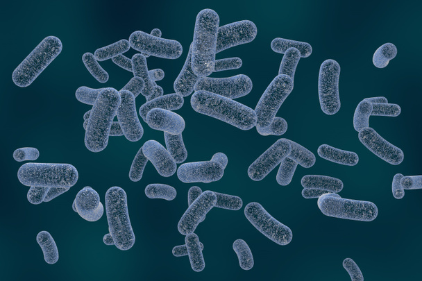 Bacterias sobre fondo colorido
 - Foto, Imagen