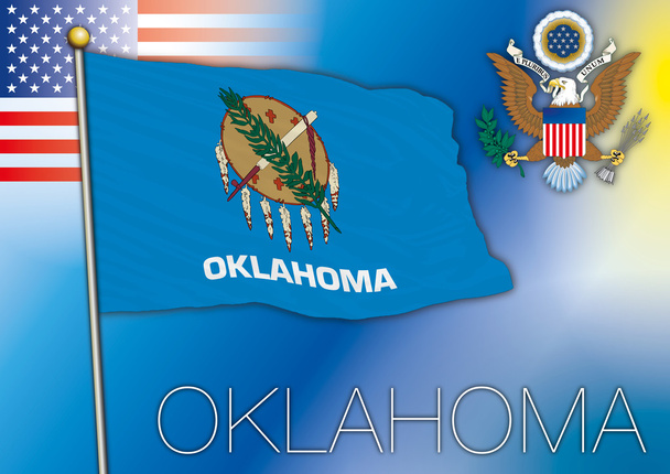 Oklahoma bayrak, devlet bizi - Vektör, Görsel