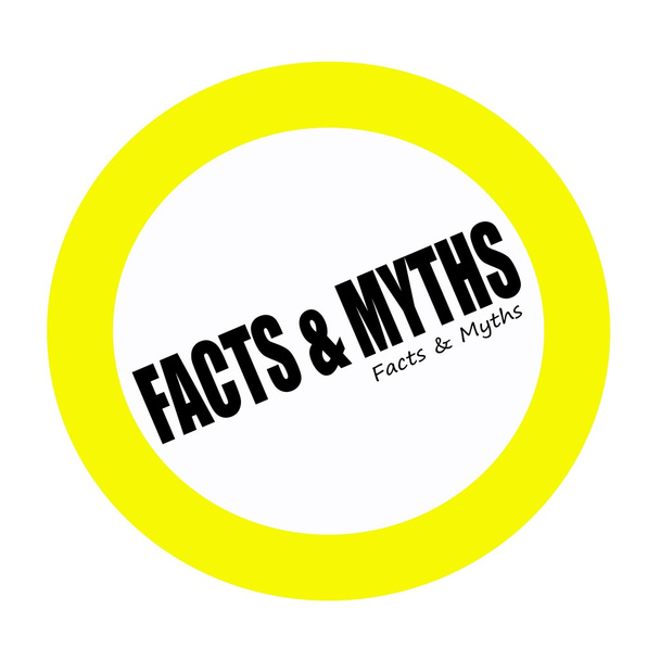 事実と神話は背面ホワイトのスタンプの文字列 - 写真・画像