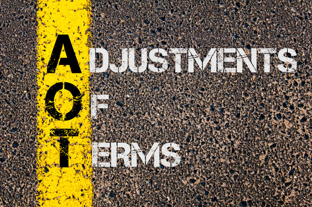 Business Acronym AOT as Adjustments Of Terms - Fotografie, Obrázek