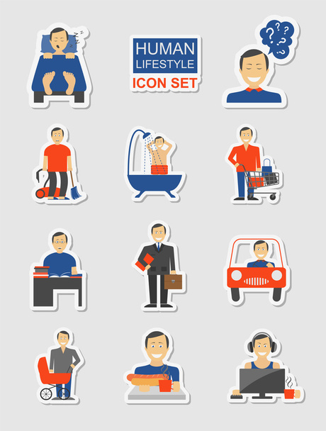 How much time we have. Lifetime elements. Icon set - Vector, Image