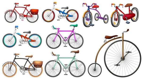 Set de bicicletas en blanco
 - Vector, Imagen