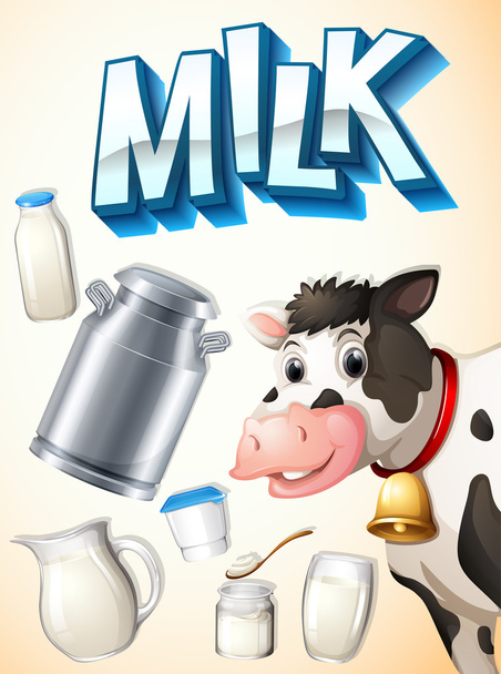 Latte, carni bovine e prodotti lattiero-caseari
 - Vettoriali, immagini