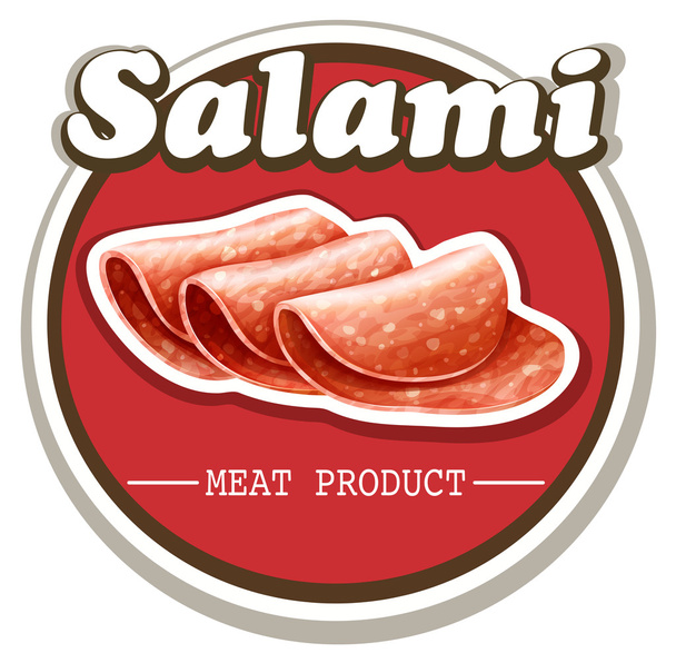 Salami sign with text - Vector, Image