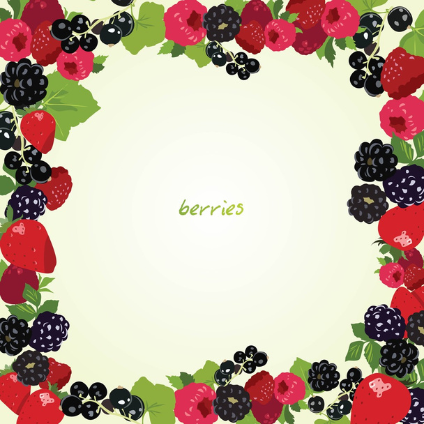 fruits berries frame - Вектор,изображение