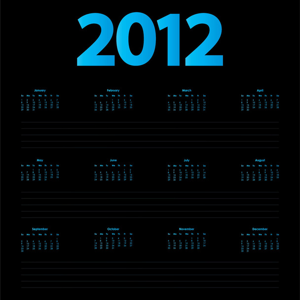 Special 2012 calendar - Vector, afbeelding