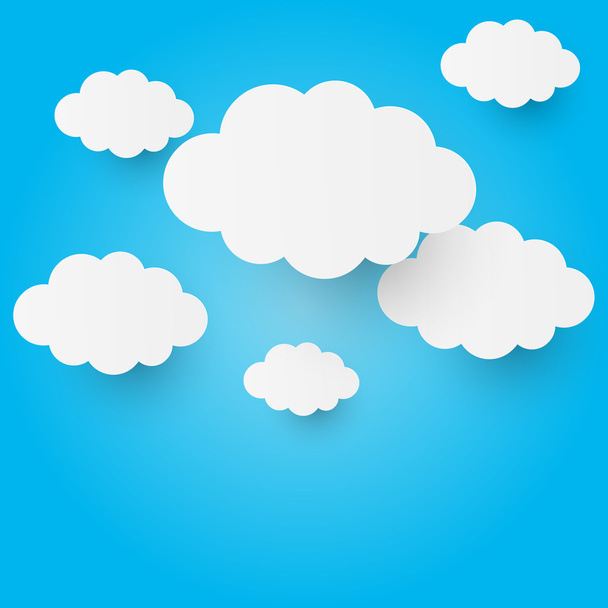 Паперові хмари на синьому фоні
 - Вектор, зображення