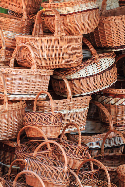 willow baskets background - Photo, Image