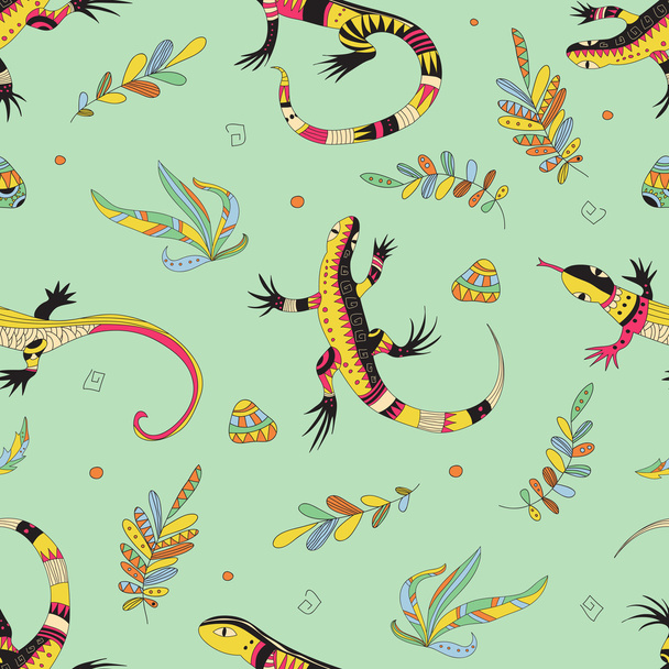 Lizard green pattern - Vector, Imagen