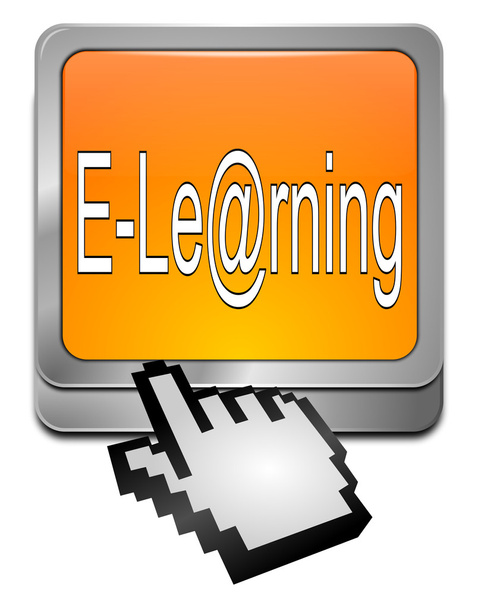 E-Learning Button with cursor - Photo, Image